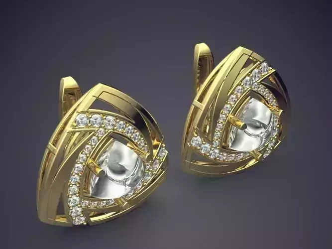 Triangular Earrings With Diamonds 1659