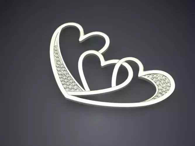 Heart-shaped Pendant With Small Diamonds 1653