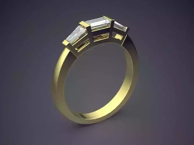 Ring With Oblong Diamonds 1647