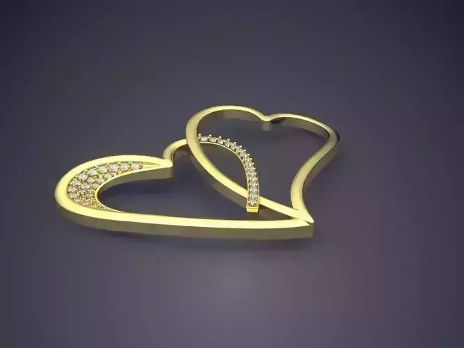 Heart-shaped Pendant With Small Diamonds 1648