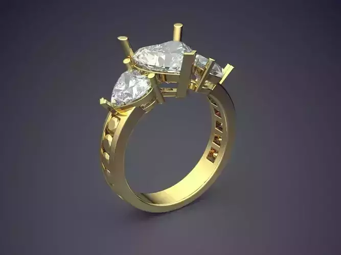 Heart Shape Engagement Ring With Diamonds 1645