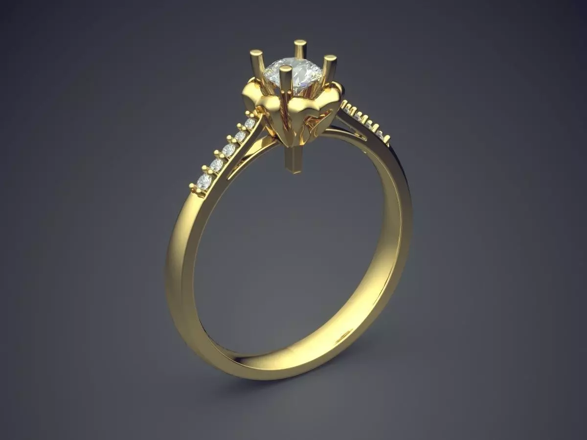 Thin Wedding Ring With Small Diamonds 1641 3D print model_0