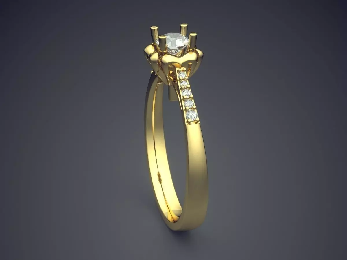 Thin Wedding Ring With Small Diamonds 1641 3D print model_3