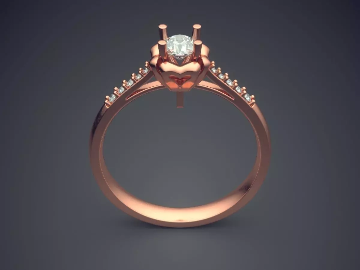 Thin Wedding Ring With Small Diamonds 1641 3D print model_2