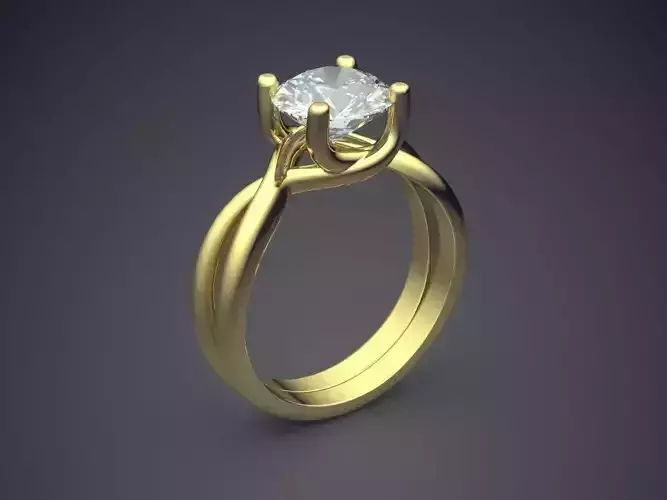 Classic Minimal Engagement Ring With Diamond 1636