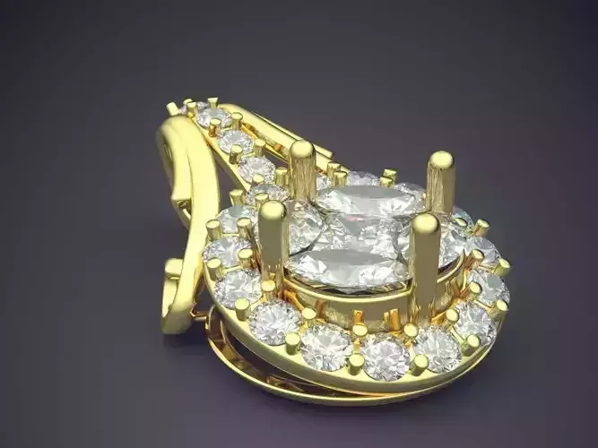 Luxurious Pendant With Diamonds 1638 3D print model