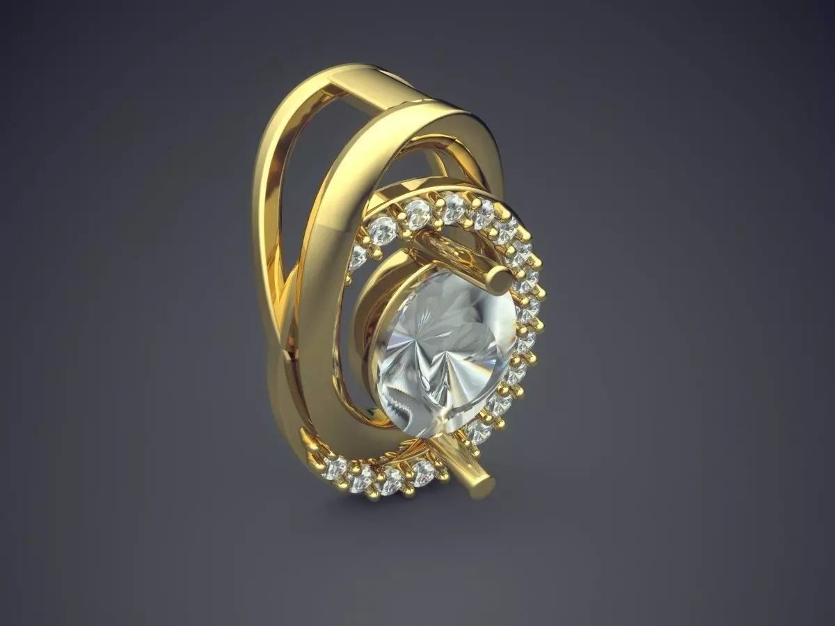Pendant With Diamonds 1631 3D print model_0