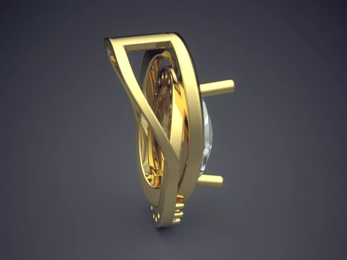 Pendant With Diamonds 1631 3D print model_3