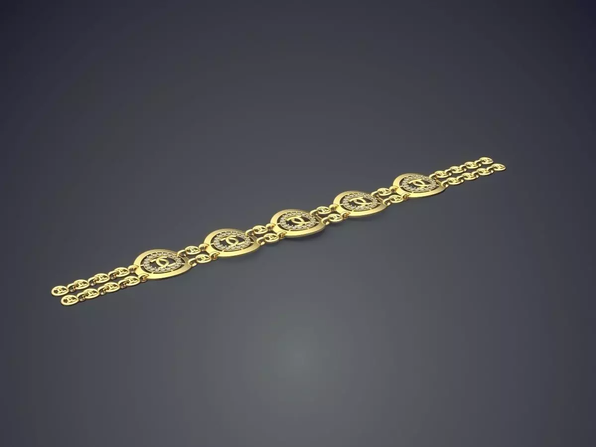 Bracelet With Diamonds 163 3D print model_0