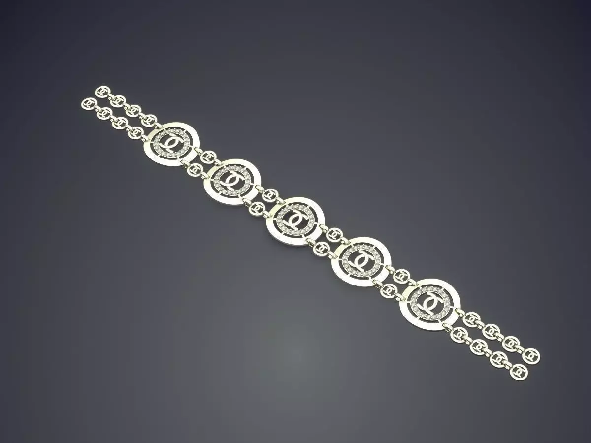 Bracelet With Diamonds 163 3D print model_1