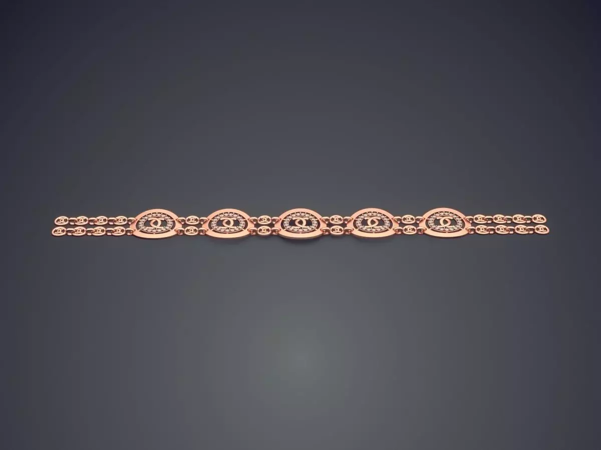 Bracelet With Diamonds 163 3D print model_2