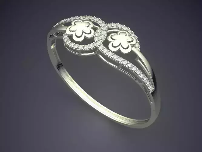 Thin Flower Shape Engagement Ring 1617