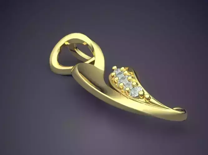 Unique Pendant With Diamonds 1611 3D print model