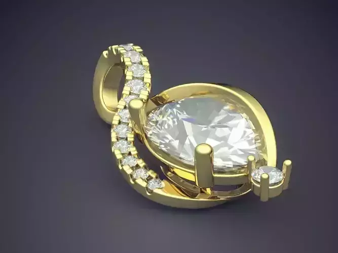 Pendant with large diamond 1609