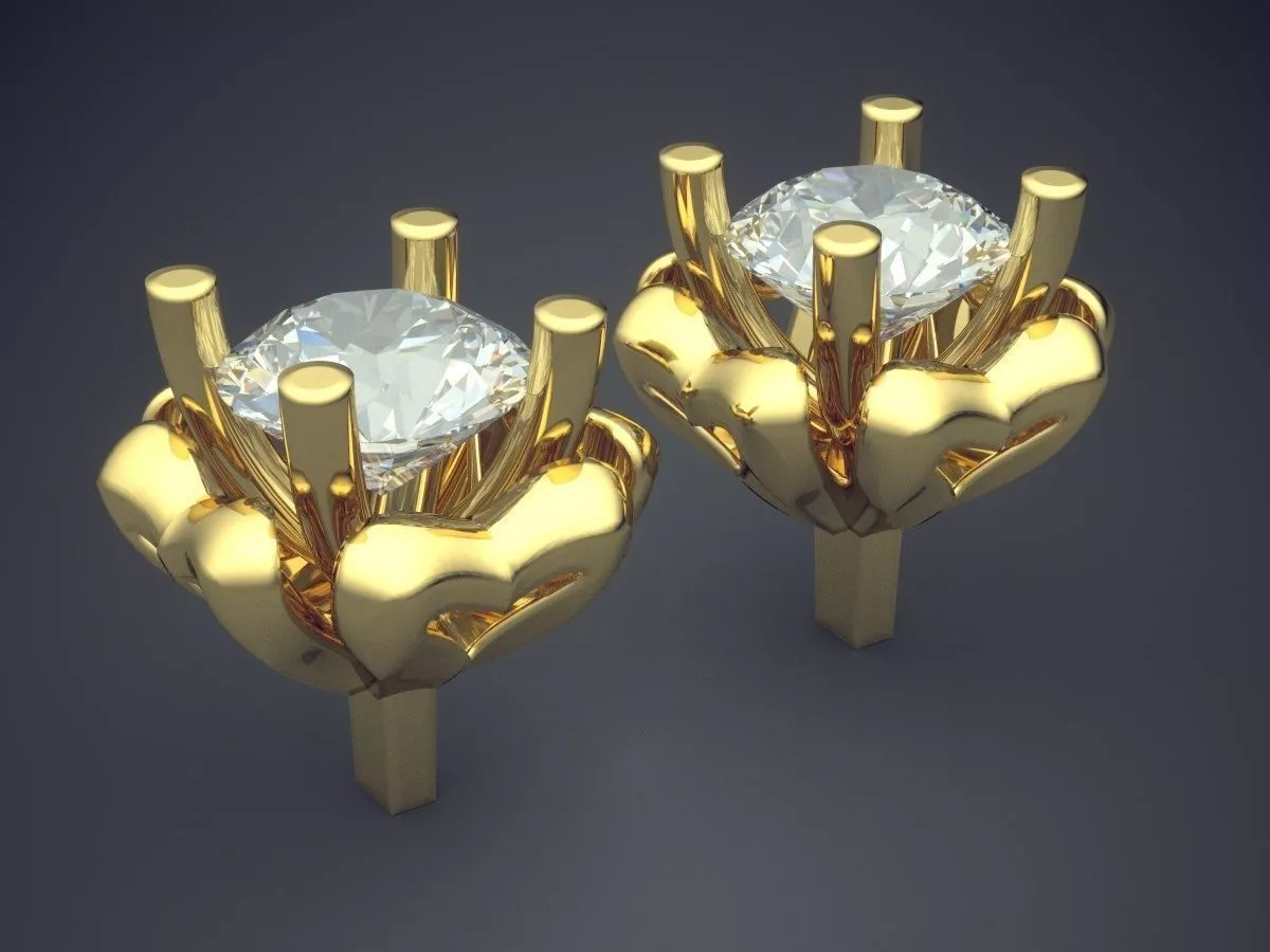 Luxurious Diamond Earrings 1601 3D print model