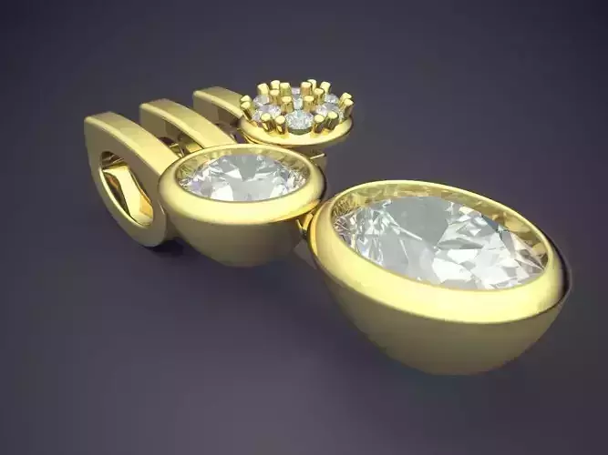 Unique Modern Circle Diamond Pendant 1599