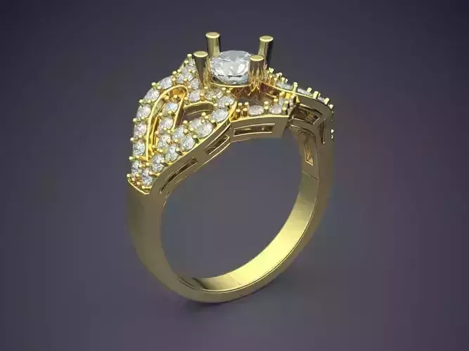 Unique Braided Design Textured Diamond Ring 1600