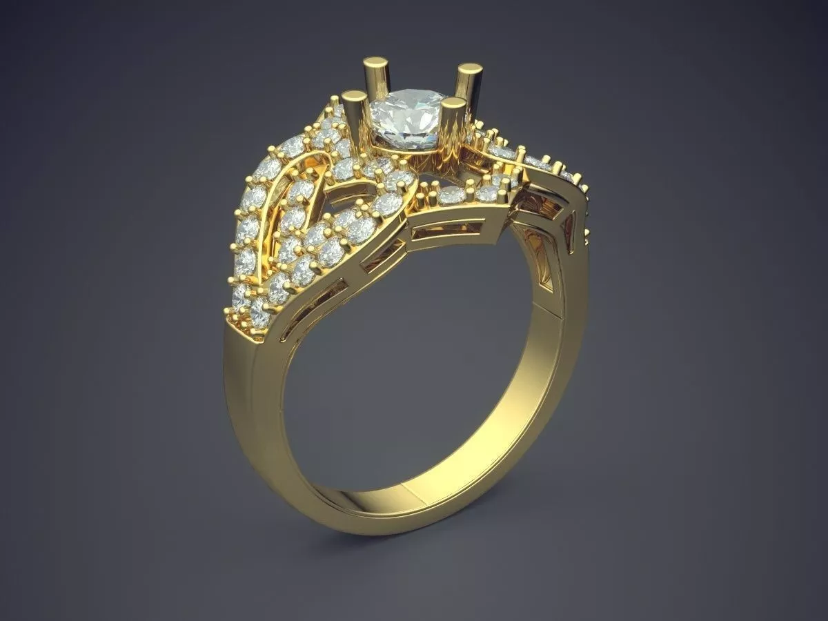 Unique Braided Design Textured Diamond Ring 1600 3D print model