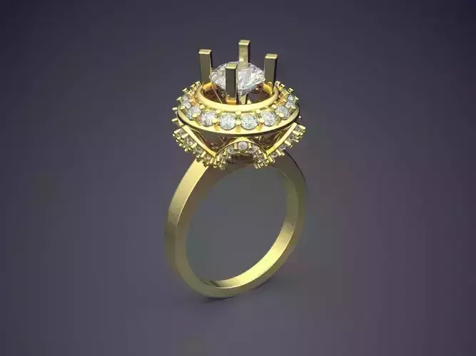 Luxurious Engagement Ring with Diamonds 1598