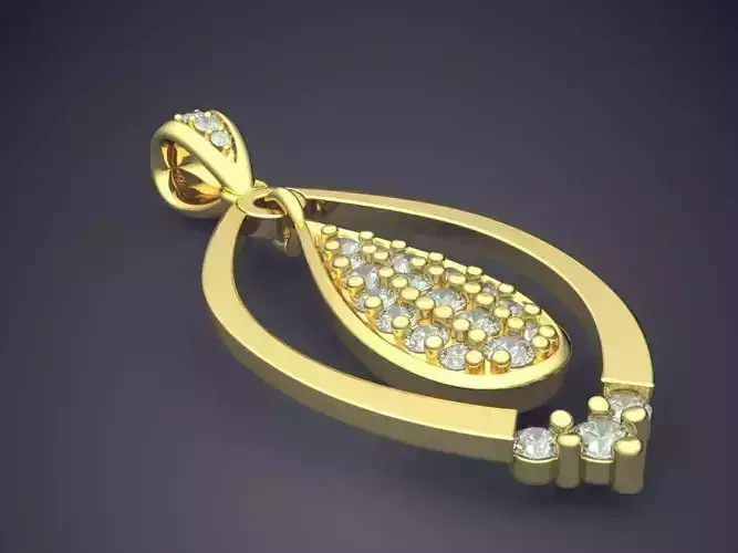 Simple Textured Raindrop-Shaped Pendant 1593