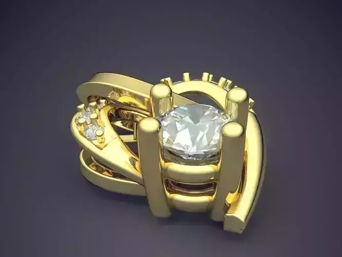 Unique Pendant Shape With Diamonds 1592 3D print model