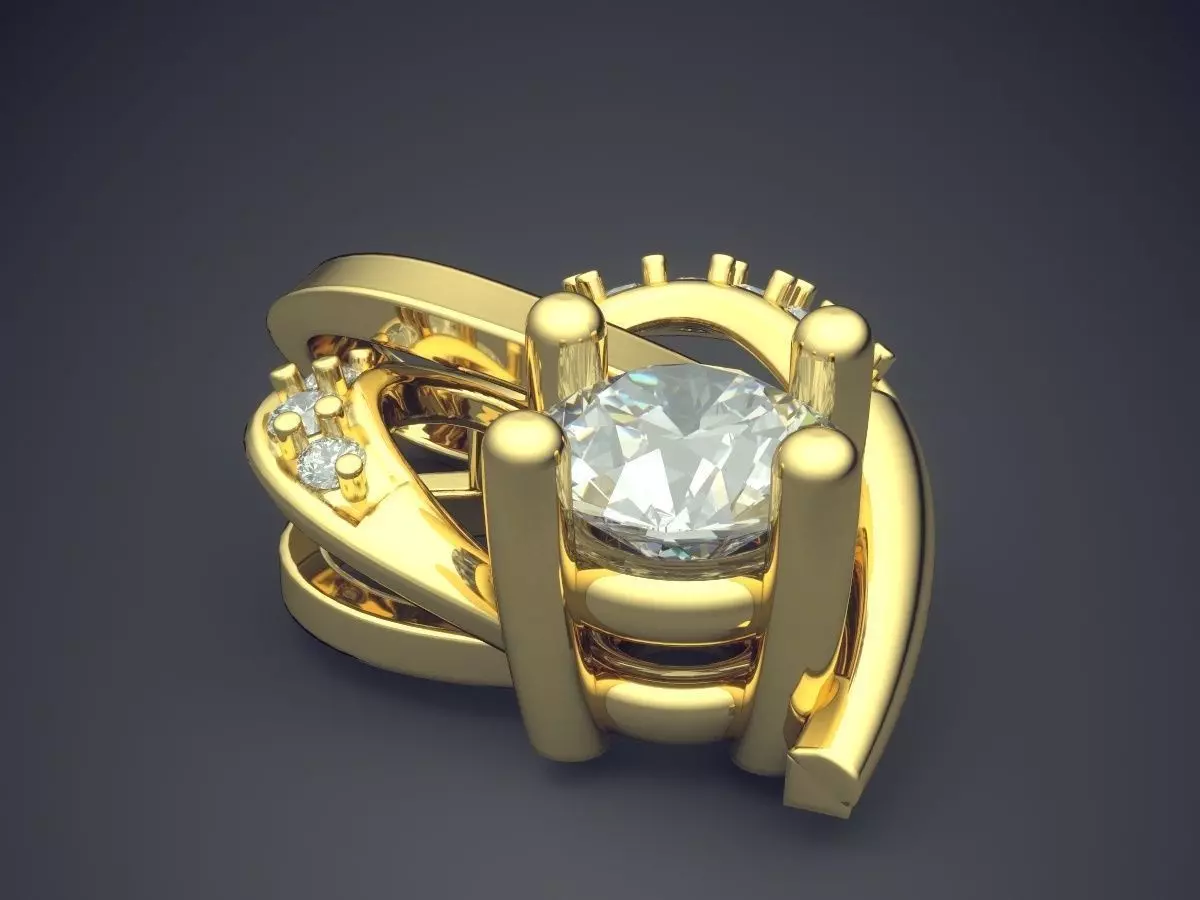 Unique Pendant Shape With Diamonds 1592 3D print model_0