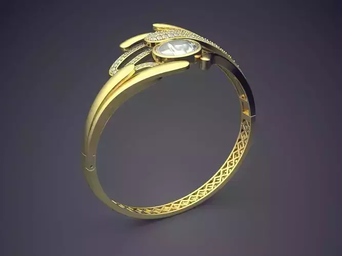 Thin Detailed Ring With Diamonds 1587 3D print model
