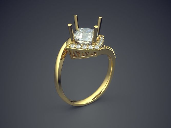Dainty Ring With Diamonds 1578 3D print model