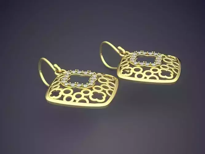 Thin Earrings For Women 1579 3D print model