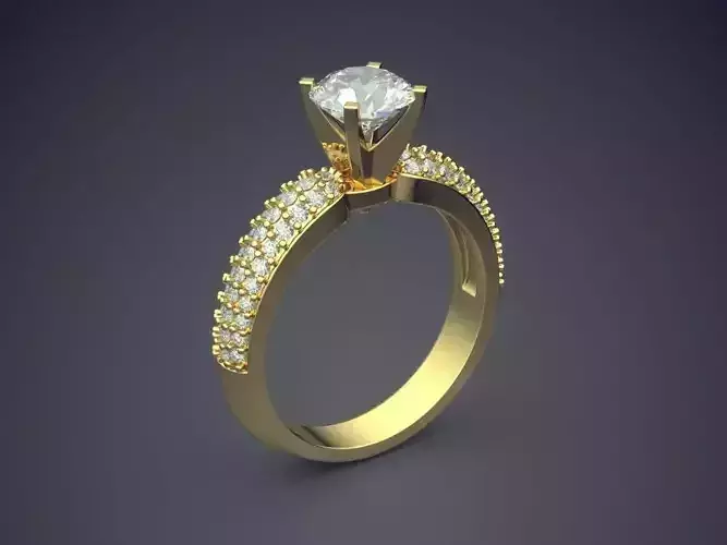 Minimalistic Engagement Ring with Diamonds 1576