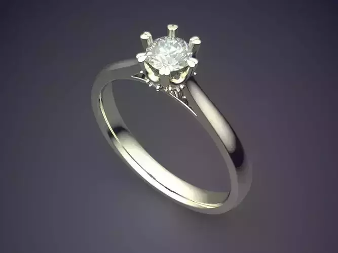 Thin Engagement Ring With Gem 1572