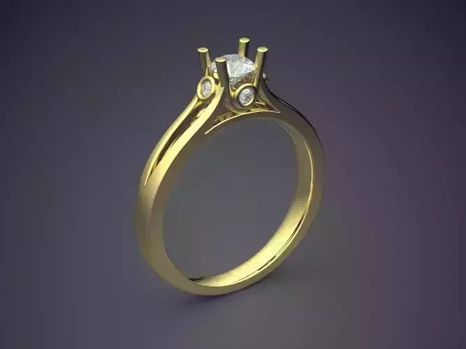 Ring With Diamond 1563 3D print model