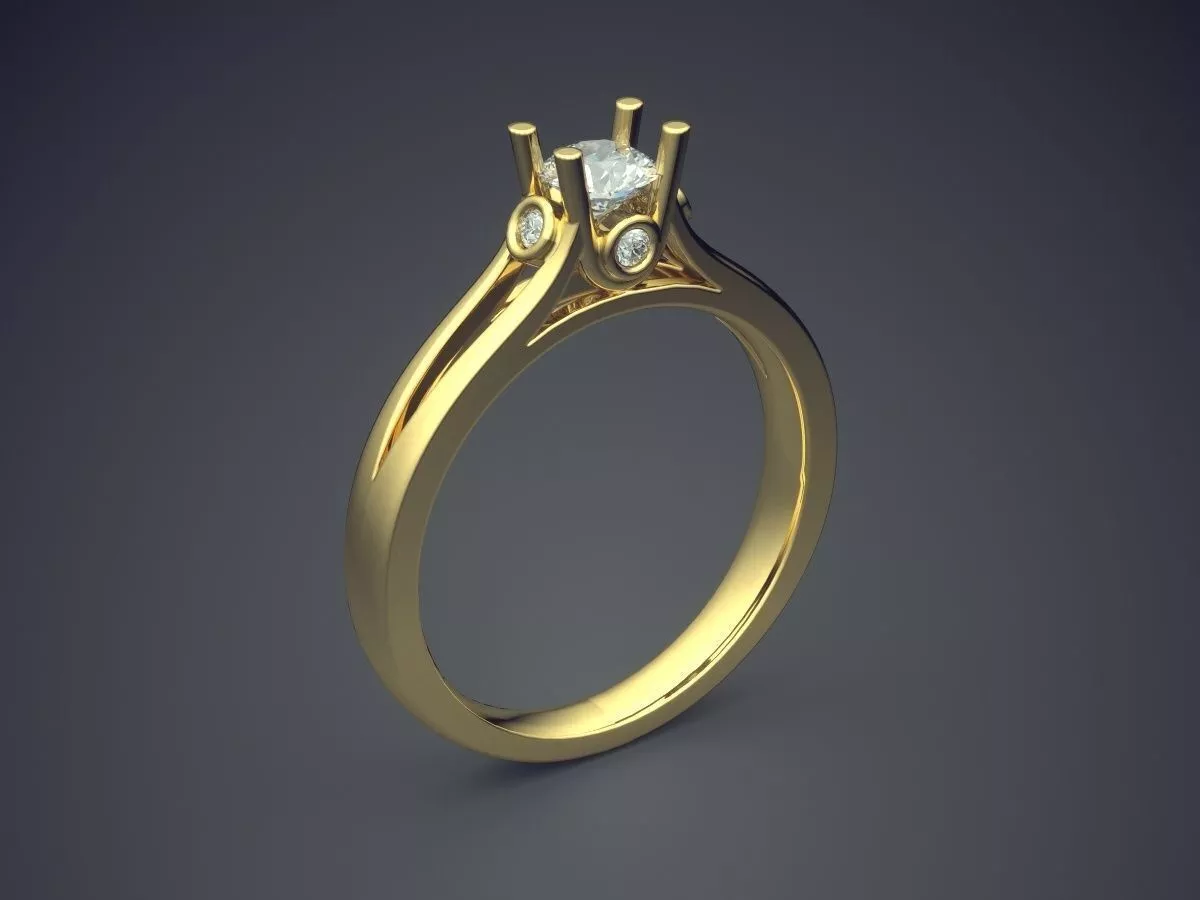 Ring With Diamond 1563 3D print model