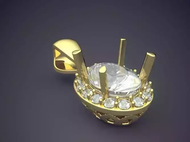 Vintage Crystal Pendant 1557