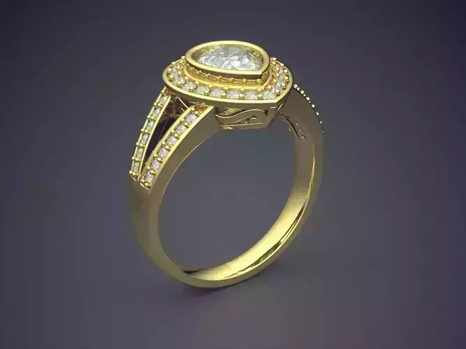Luxurious Engagement Ring With Diamonds 1556