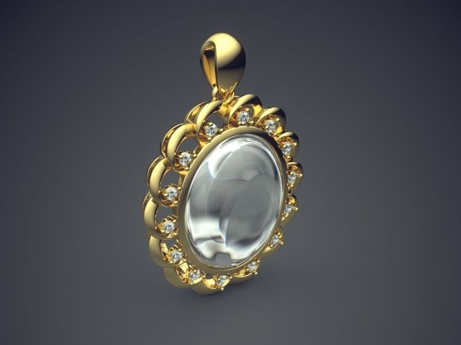 Classy Vintage Pearl Pendant 1555 3D print model