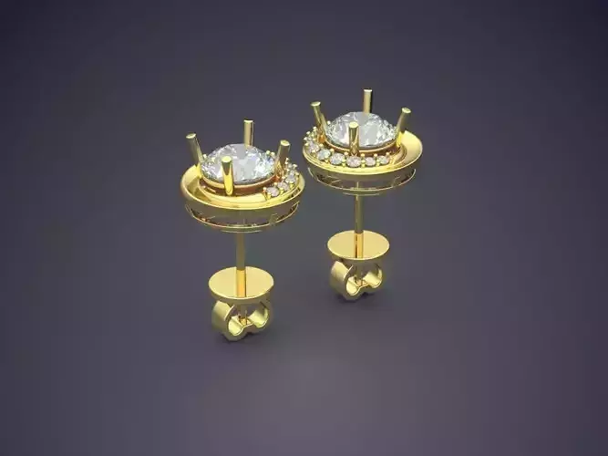 Oval Earrings With Diamonds 1553
