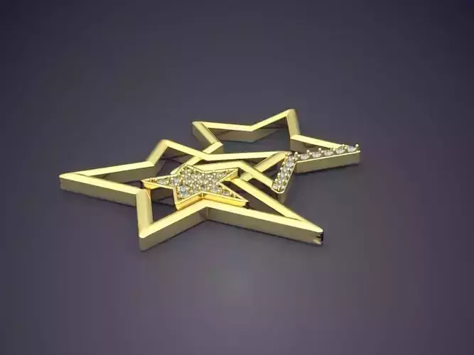 Connected Stars Pendant with Diamonds 1551