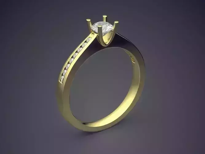 Thin Ring With Small Diamonds 1550 3D print model