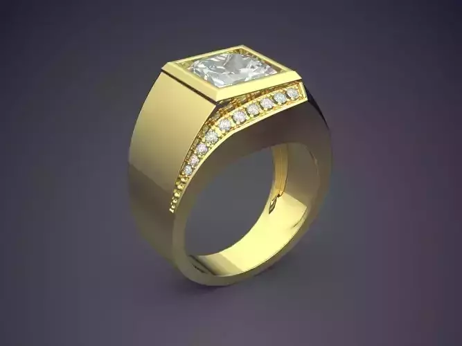 Unique Thick Man Diamond Ring 1547