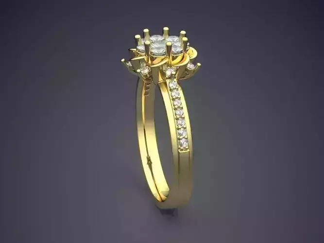 Luxurious Engagement Ring With Diamonds 1543