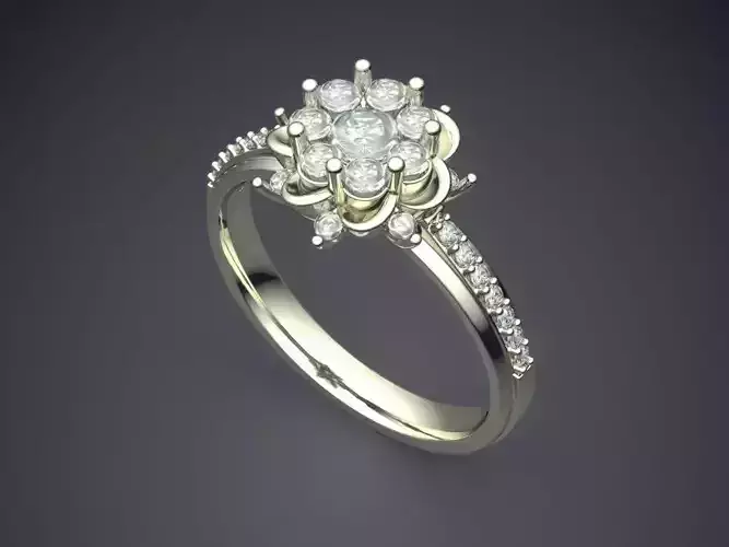 Luxurious Engagement Ring With Diamonds 1543