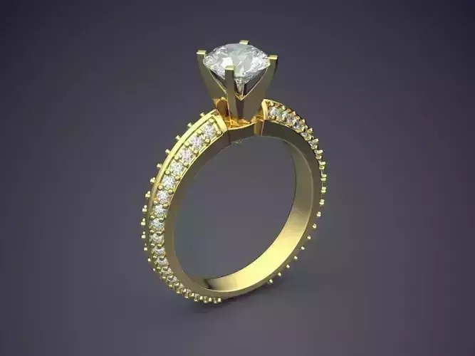 Classic Engagement Ring With Diamonds 1545