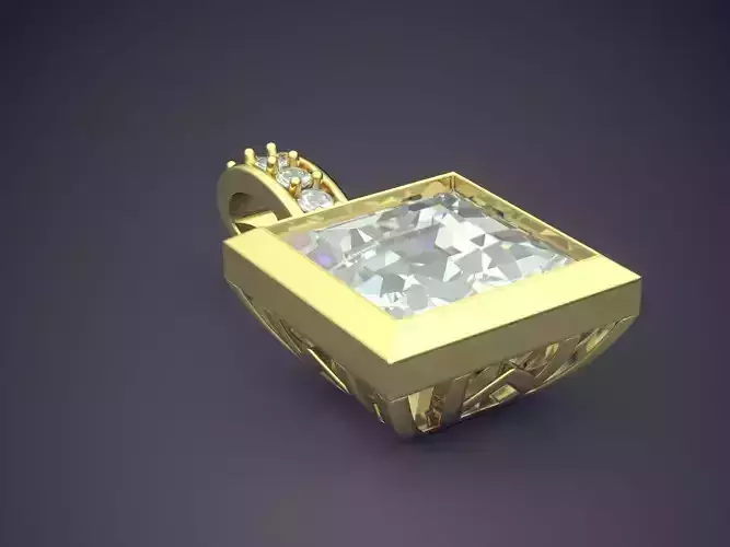 Unique Square Shaped Diamond Pendant 1540