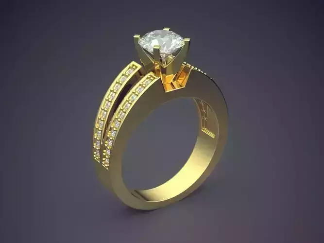 Thick Wedding Ring With Diamonds 1539