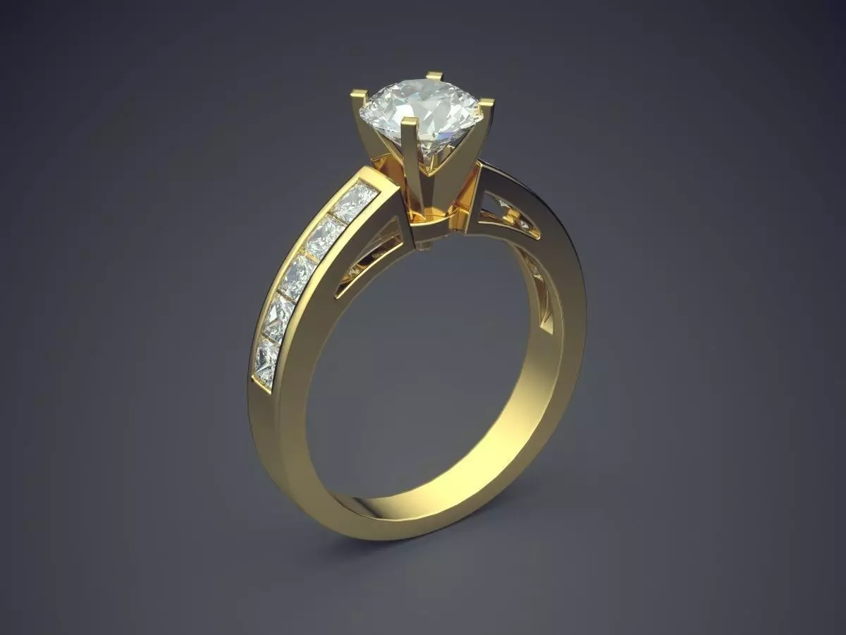 Classy Elegant Diamond Ring 1532 3D print model_0