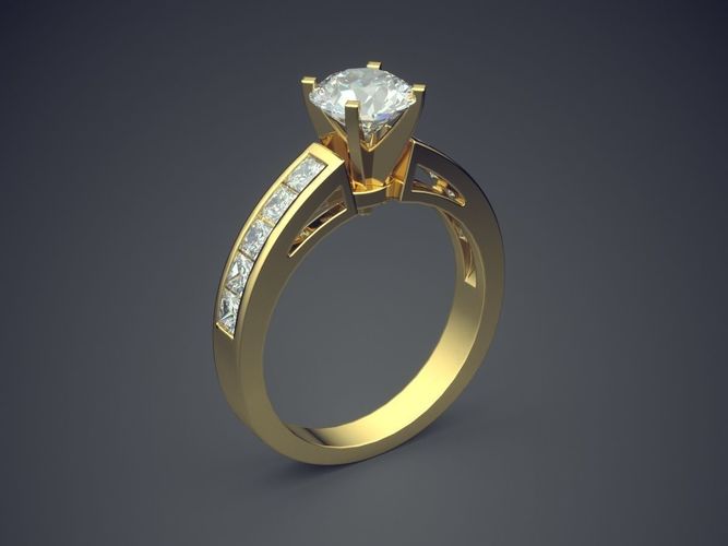Classy Elegant Diamond Ring 1532 3D print model