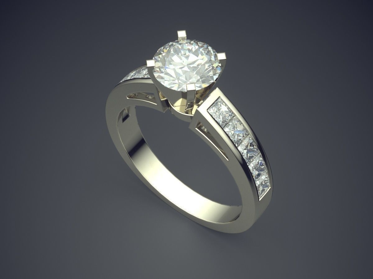 Classy Elegant Diamond Ring 1532 3D print model_1