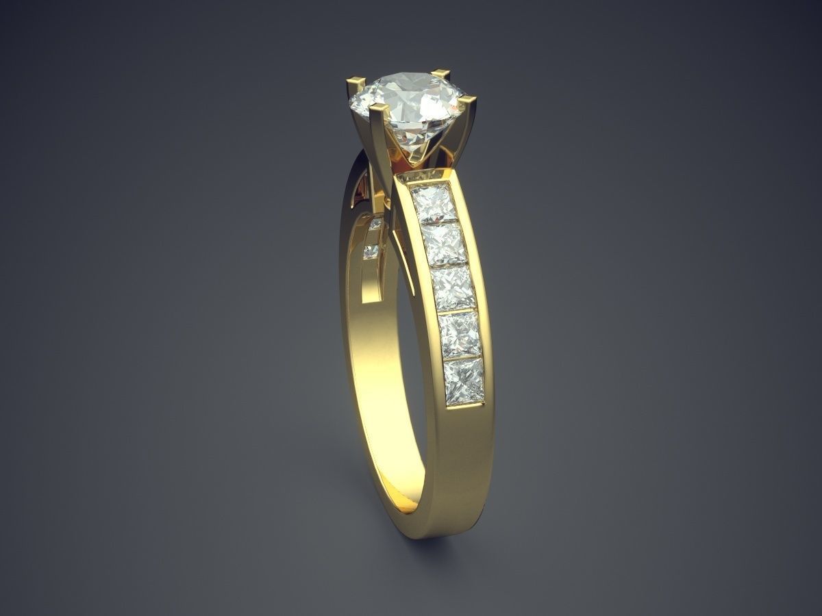 Classy Elegant Diamond Ring 1532 3D print model_3