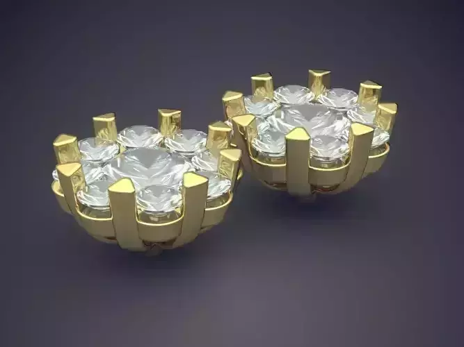 Flower-shaped Earrings With Diamonds 1529